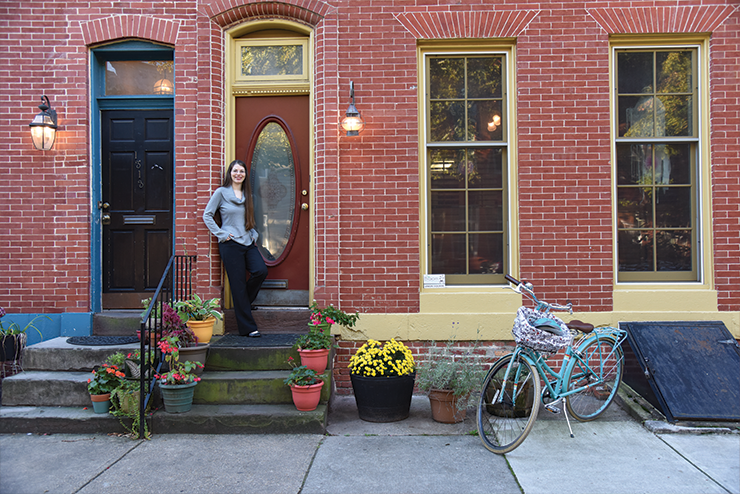 Stephanie Bowe likes that she can bike to work from her new home in Union Square.