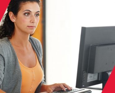 Woman at computer