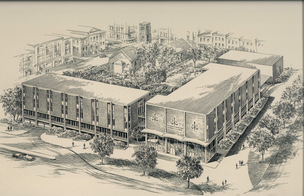 Drawing of UMB's campus