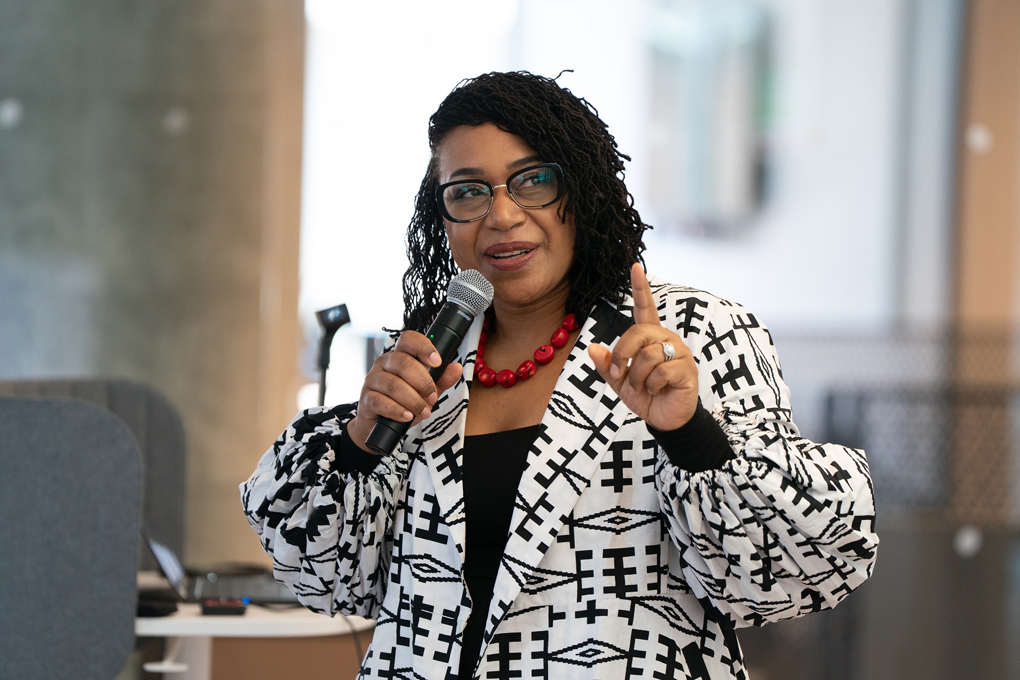 Dr. Rhea Roper presents during the Values in Action speaker series, regarding Equity and Justice Core Values.