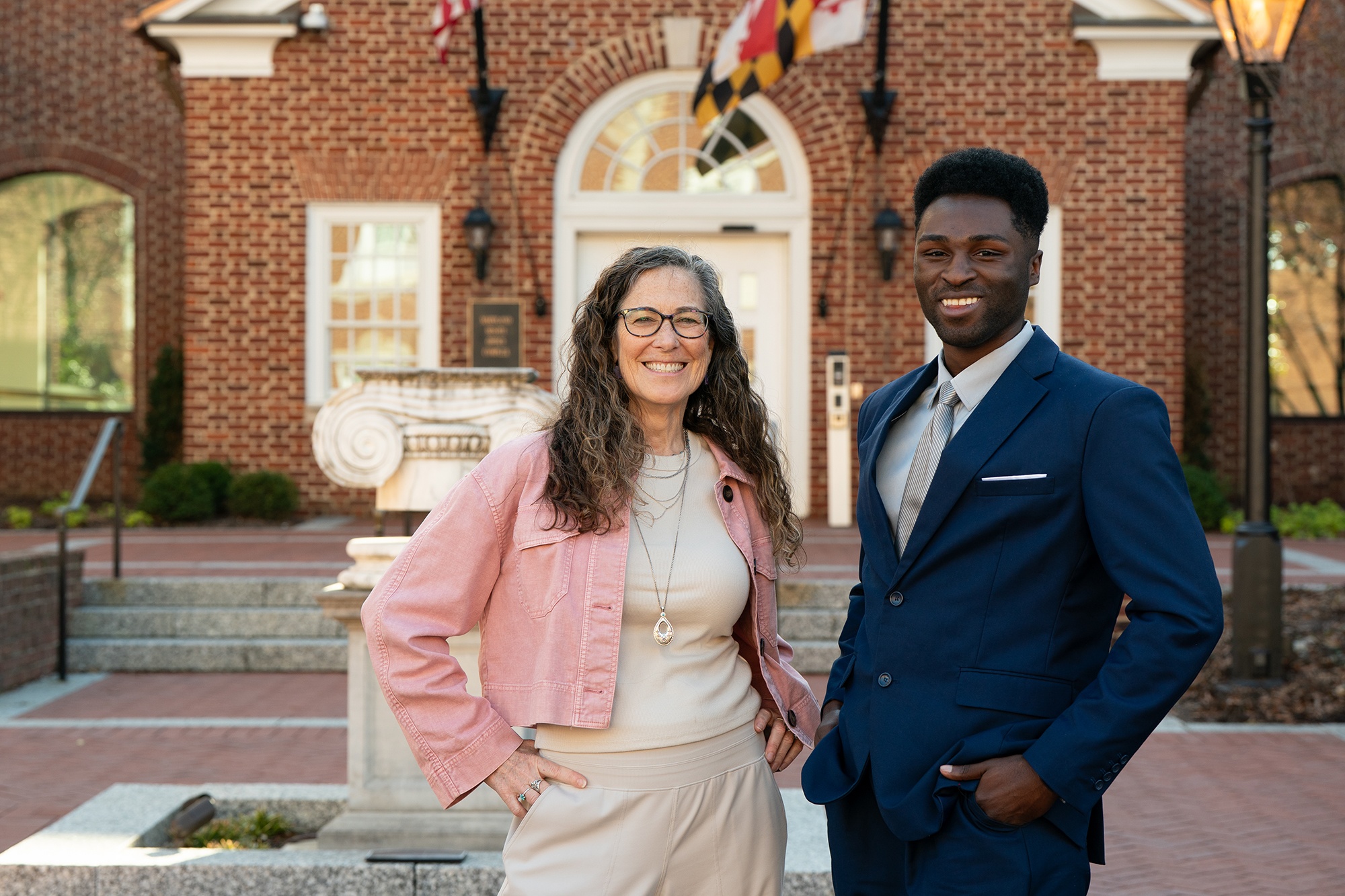 Kathleen Hoke, JD (left), director of the Public Health Law Clinic, and third-year law student Davon Nixon (right).