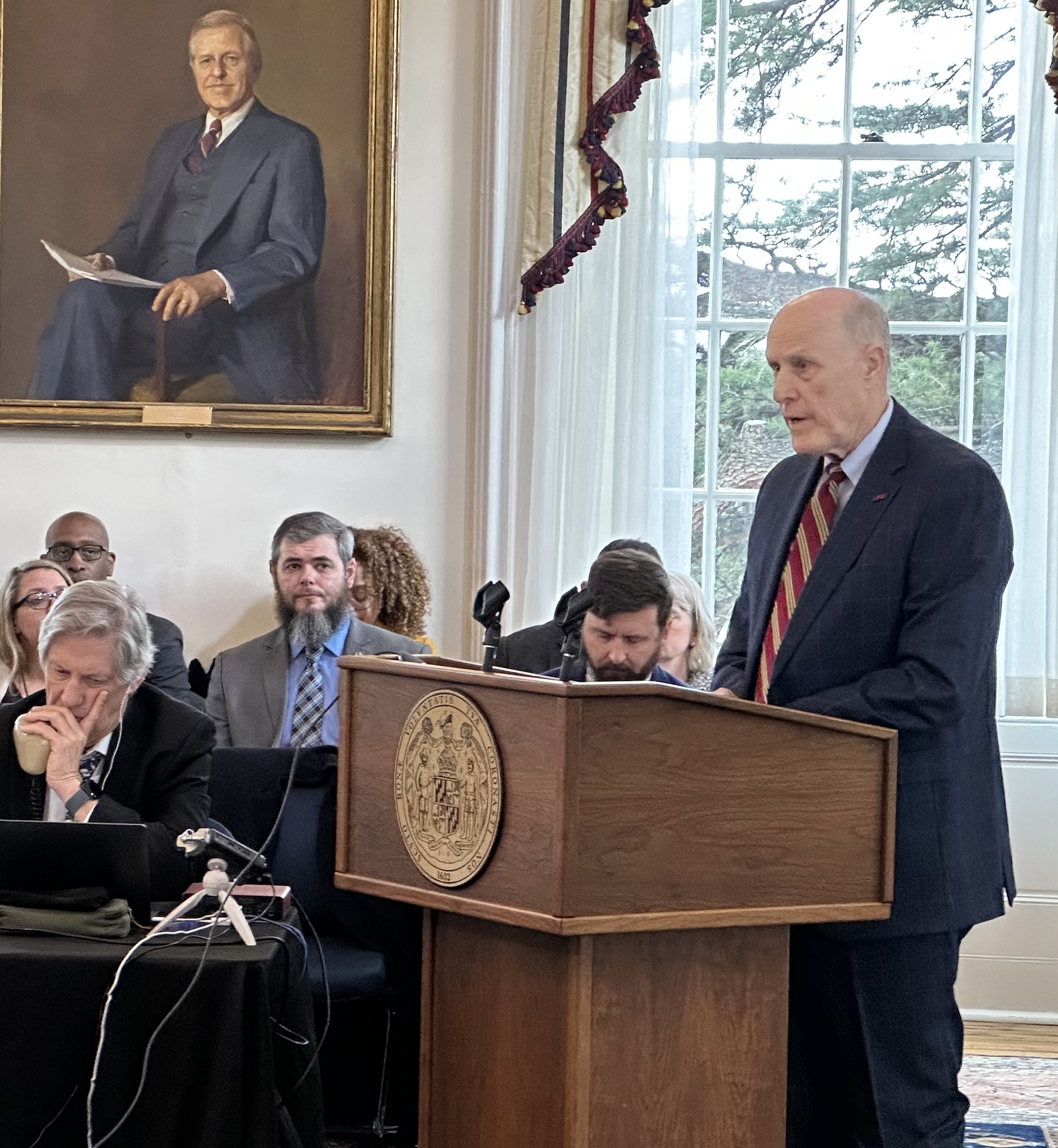 President Jarrell speaking to the Maryland Board of Public Works in Annapolis