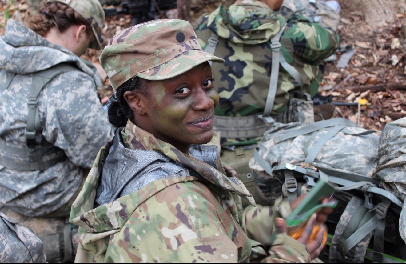 Cadet Jenny Fobang will graduate in December and is on track to earn her commission shortly after graduation.